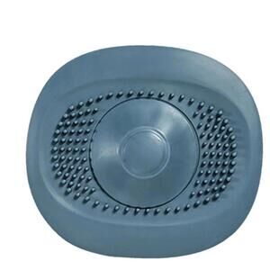 Silicone Blue Drain Plug Stopper and Strainer - Push Button Operation